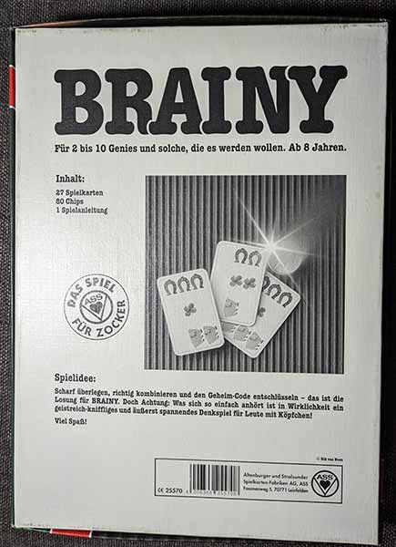 Brainy - Schachtel von hinten - Foto von Riemi