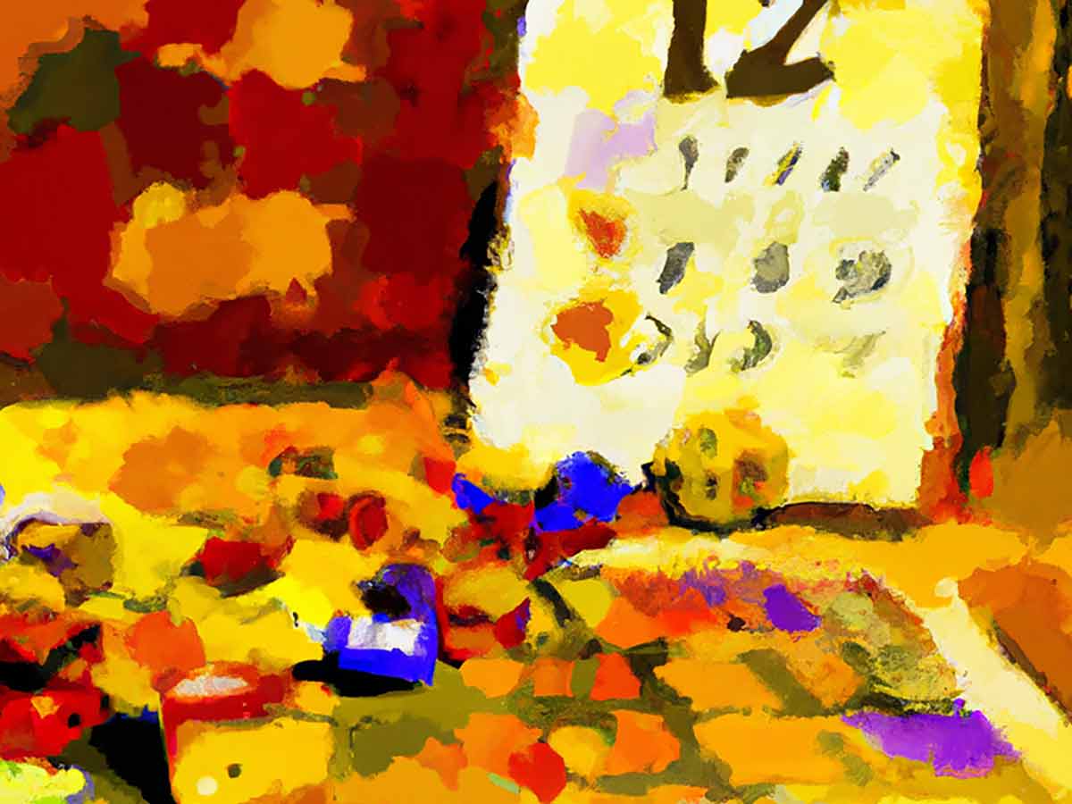 Brettspiele und das Verfallsdatum - Gemälde-Stil nach Impressionismus -. generiert mit dall-e