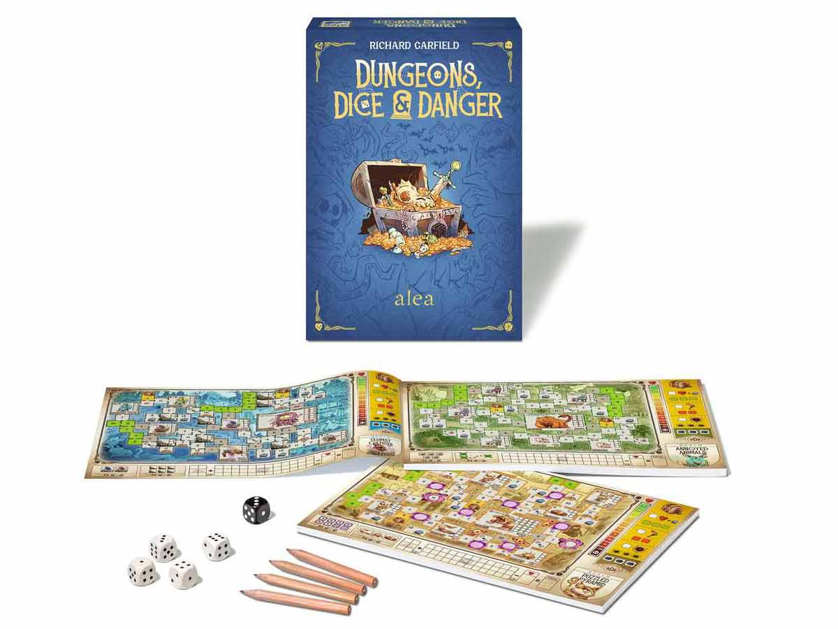 Dungeons, Dice & Danger - Schachtel und Inhalt - Foto von Alea/Ravensburger