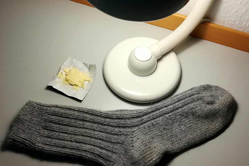 Eine Socke für ein Exitspiel und etwas Butter - Foto von Riemi