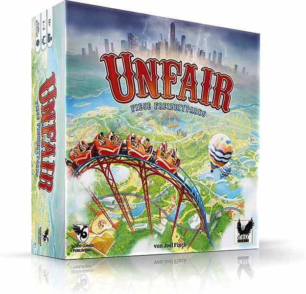 Gesellschaftsspiel Unfair - Schachtel - Foto von Corax Games
