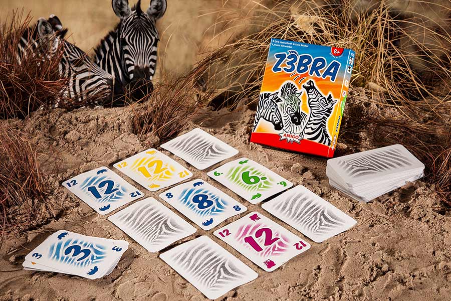 Kartenspiel Zebra stimmungsvoll aufgebaut - Foto von Amigo Spiele